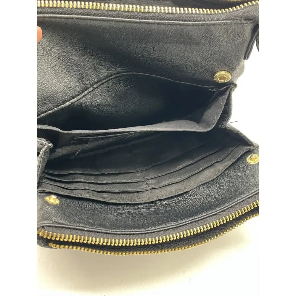 CHRISTIAN SIRIANO BLACK VINYL SHOULDER BAG PURSE SMALL PLEATHER